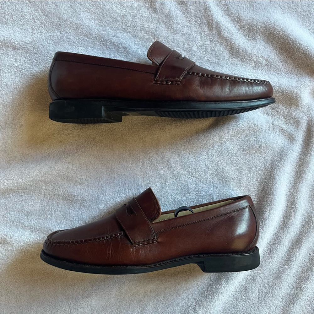 Mens Johnston & Murphy - Brown - Sheepskin Loafers - Rubber Soles - Size 8
